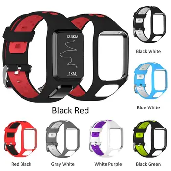 

Two-tone Watch Band Wrist Strap TPU Adjustable Bracelet Sports Replacement for TomTom 2 3 Series Smart Watch Accessories