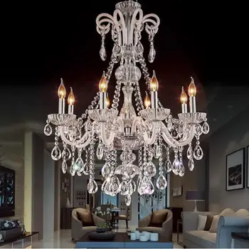 

Modern Crystal Chandeliers Livingroom Bedroom Indoor Lamp Lustre Ceiling Chandelier LED Lights K9 Crystal LED Bulbs Flush Mount