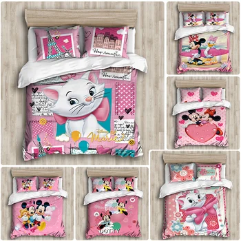 

Cartoon Mickey Minnie Bedding Set Lovely Couple Queen King Size Bedding Set Children Duvet Cover Pillow Cases