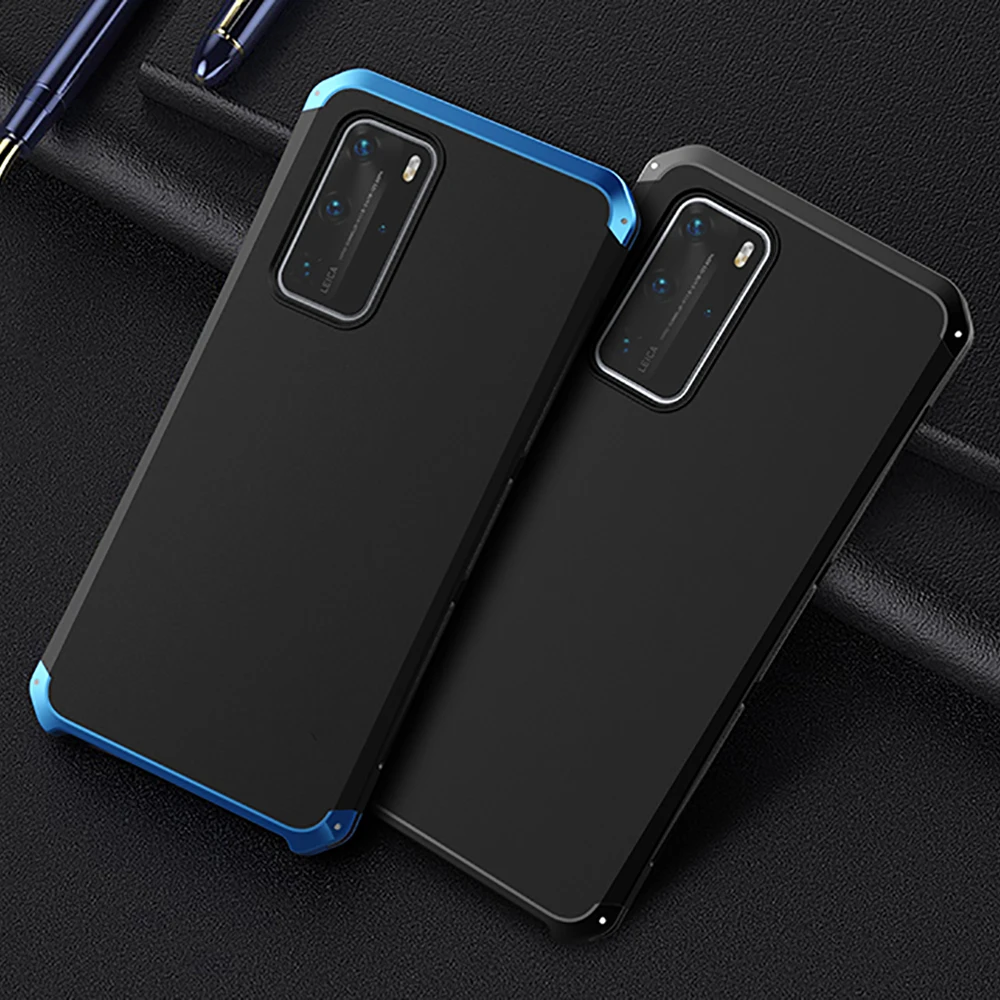 Текстурированная Противоударная металлическая рамка для Huawei P40 P20 P10 Plus PRO из