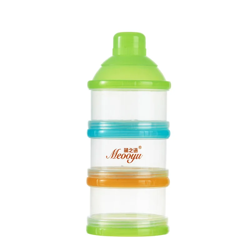 

Moe's Language Milk Box Three Layer Portable Infant Plastic Milk Grid Separate Three Grid Small