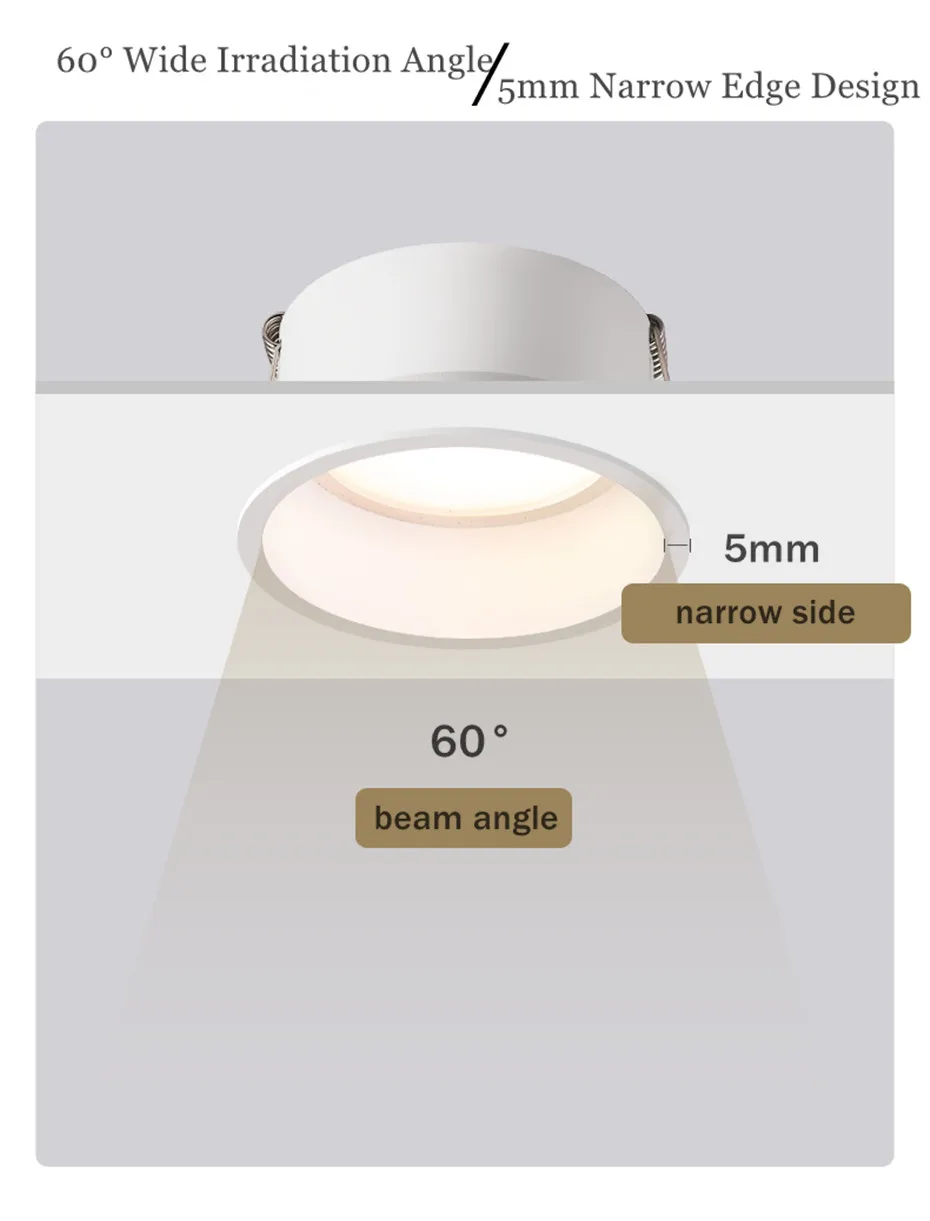 Recessed Downlight Dimmable Led Lamp Deep Anti-Glare Led Spot 5W 7W 12W 15W Lighting Living Room Bedroom Hotel Cafe Ceiling Lamp