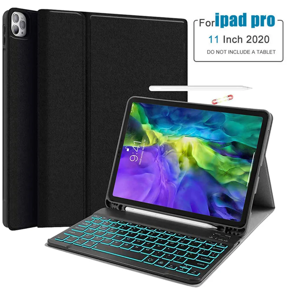 

For iPad Pro 2020 11 Inch Case Backlit Keyboard Wake Sleep With Pencil Holder Tablet Cover For iPad Pro 11 2020 Keyboard Case