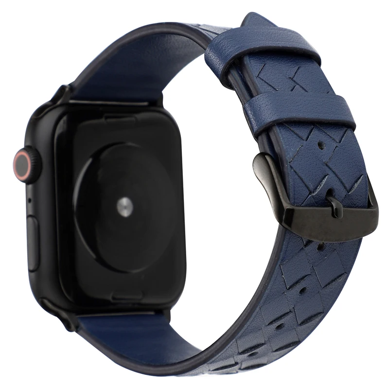 Royal blue Кожаный ремешок для Apple watch, ремешок 44 мм, 40 мм, 42 мм, 38 мм, correa iwatch 4, 5, 3, 2, спортивный браслет, аксессуары для Apple watch - Цвет ремешка: Royal blue