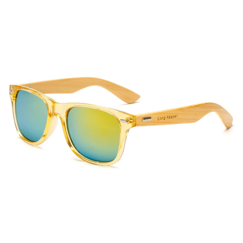 Модные бамбуковые солнцезащитные очки для мужчин и женщин классический дизайн винтажные деревянные солнцезащитные очки Квадратные зеркальные линзы очки UV400 очки - Цвет линз: Gold Gold