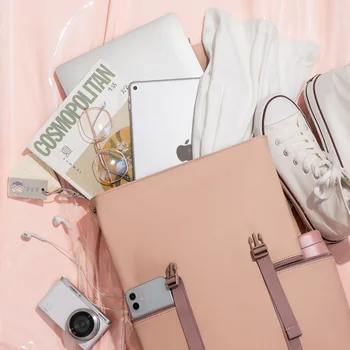 Classic Solid Color Laptop Backpack PU Frosted High-end School Bag Large Capacity Travel Backpack 4 Classic Solid Color Laptop Backpack PU Frosted High-end School Bag Large Capacity Travel Backpack