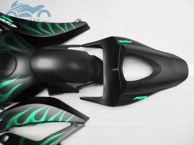 Обновите свой Комплект обтекателя впрыска, пригодный для Honda CBR600RR 2007 2008 CBR 600RR 07 08 зеленый пламя в черные наборы для гостинцев XF36