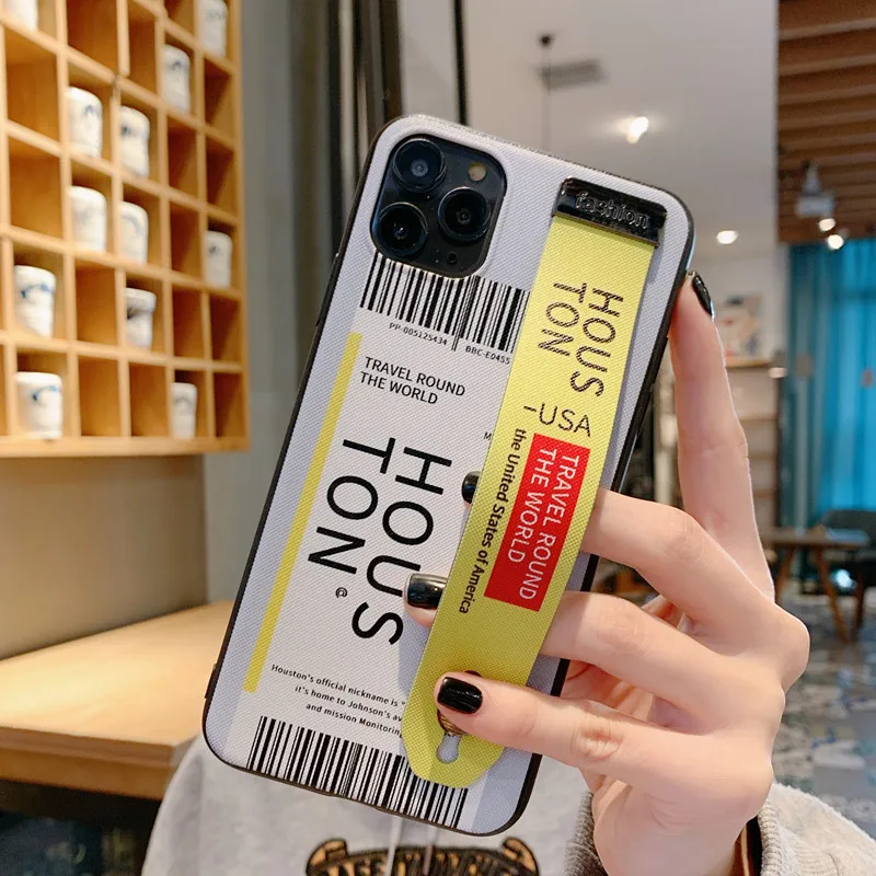 Чехол для телефона с этикеткой штрих-кода iphone 11 Pro X XS Max Xr держатель на запястье