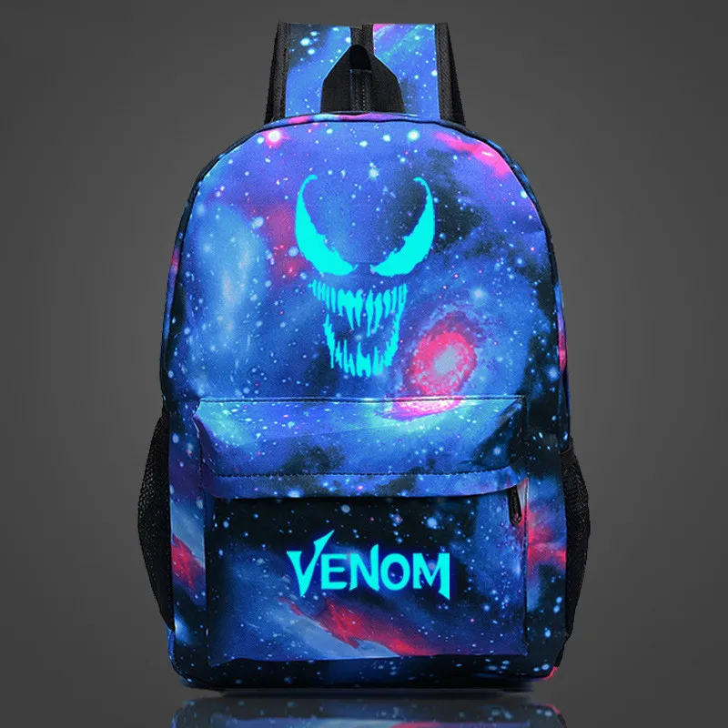 

Luminous Student School Shoulder Bag Venom Cosplay Backpack Teentage Travel Laptop Bags Rucksack Gift