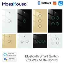 

Bluetooth Smart Light Switch 2/3 Way Muilti-Control Association Bluetooth Sigmesh Tuya Smart Life APP Alexa Google 1/2/3/4 Gang