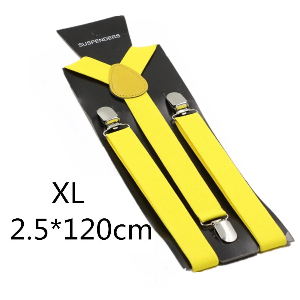 Bright yellow-120cm Подтяжки для родителей и детей черного, зеленого, желтого цвета, для мужчин, женщин, мальчиков и девочек, эластичные регулируемые Детские подтяжки, аксессуары унисекс - Цвет: Bright yellow-120cm