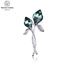 Warme Farben Кристалл от брошь с кристаллами Сваровски для женщин костюм шарфы булавка элегантная брошь-цветок с кристаллами ювелирные изделия аксессуары