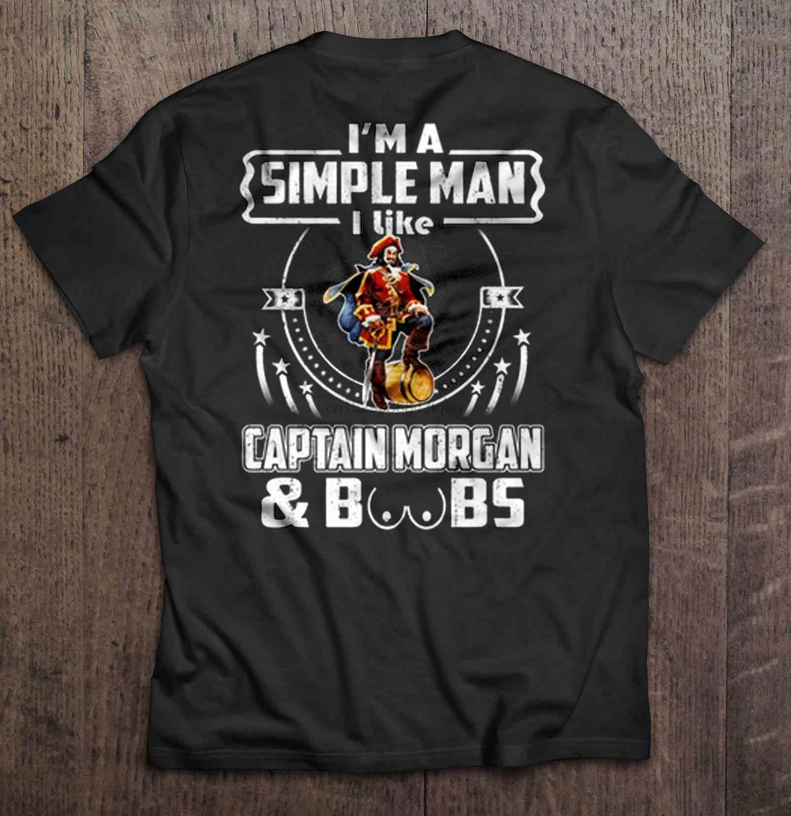 Мужская забавная Футболка модная футболка I m простой человек Like Captain Morgan &amp Boobs