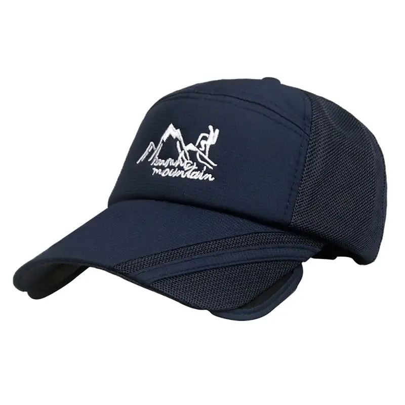 Embroidered Printed Baseball Cap Adjustable Brim Mesh Cotton Golf Hat Outdoor Sports Headwear