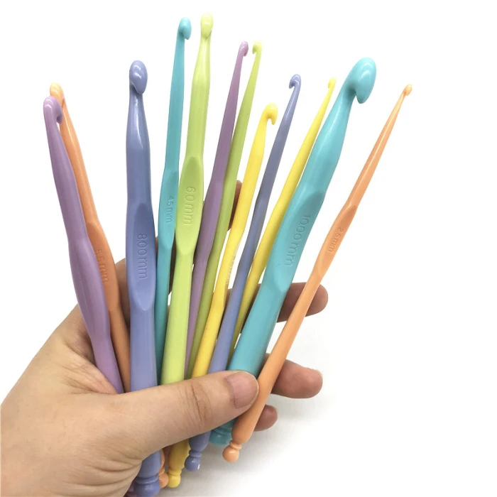 12 шт. 2-10 мм пластиковый комплект крючков для вязания спиц WeavingTools Set UYT Shop