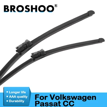 

BROSHOO Car Styling Wiper Blades Natural Rubber For Volkswagen Passat CC 2008 2009 2010 2011 2012 2013 2014 Fit Push Button Arm
