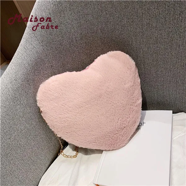 Роскошная сумка через плечо Bolsa Feminina, Женская мини вечерняя сумка на цепочке, дизайн в форме сердца, меховой клатч на плечо, Желейная сумка