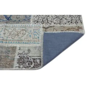 

Handmade Beige Vintage Overdyed Patchwork Area Rug 080x150 Cm-2'7''X4'11''