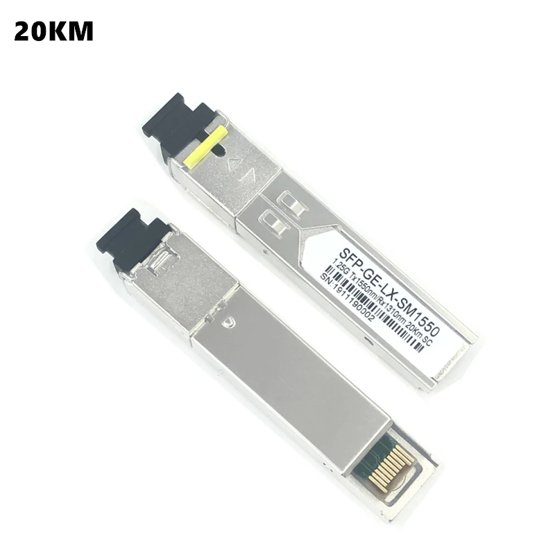 20KM SC SFP волоконно-оптический модуль 1,25G SC 20/40/60/80/100 км 1310/1490/1550 нм одиночный волоконно-оптический модуль SFP совместимый код ONU OLT - Цвет: 20KM
