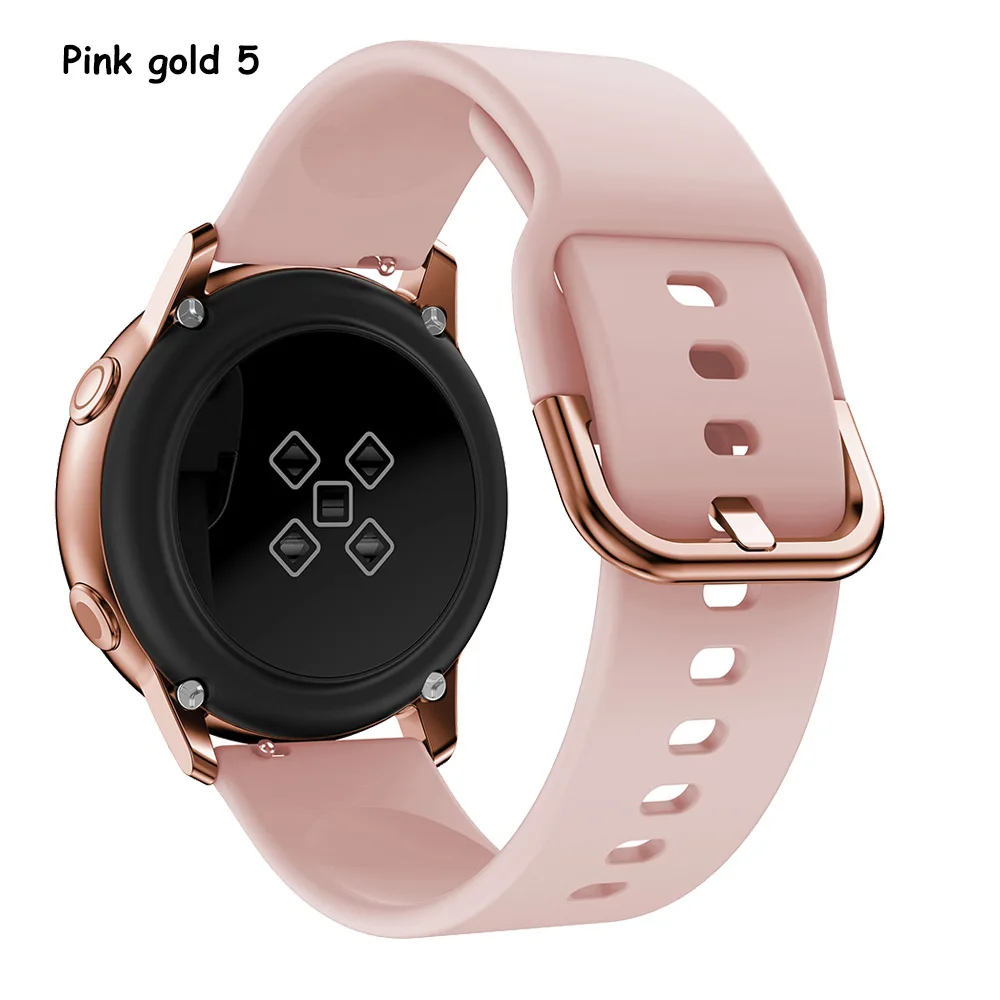 Pink gold 5 Для samsung galaxy watch Active 2 ремешок 42 мм huawei Watch 2 pro gear S2 классический спортивный 20 мм ремешок для часов galaxy watch band - Цвет ремешка: Pink gold 5