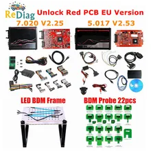V2 V5.017 Full ECU OBD2 Manager Tuning Kit Auto Truck Programmer 7.020 V2.25 Red PCB versione ue k-suite V2.53/V2.25 ECU