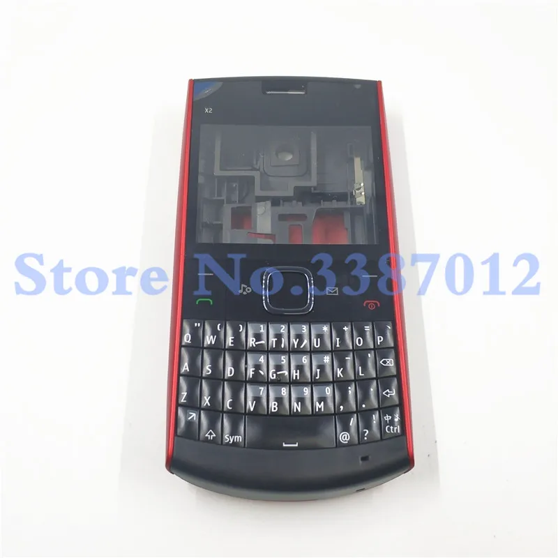Оригинальная задняя крышка для аккумулятора, корпус для Nokia X2-01 x201, полная крышка корпуса, дверная рама+ задняя крышка батареи+ английская клавиатура