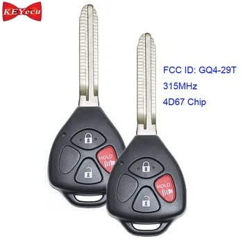 

KEYECU 2pcs for Toyota Corolla 2009 2010 Matrix Venza 2013 2014 Remote Control Car Key Fob 315MHz 4D67 Chip GQ4-29T