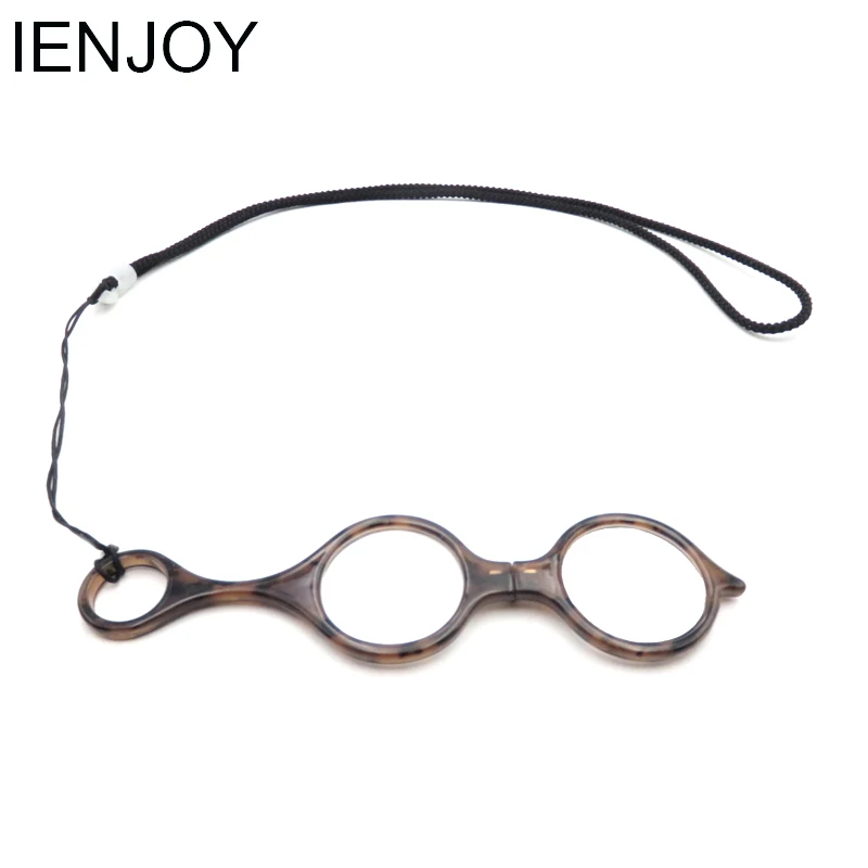 

IENJOY Christmas Glasses Presbyopic Glasses Mini Reading Glasses Round Shape Blue Light Eyeglasses Neck Reader Glasses
