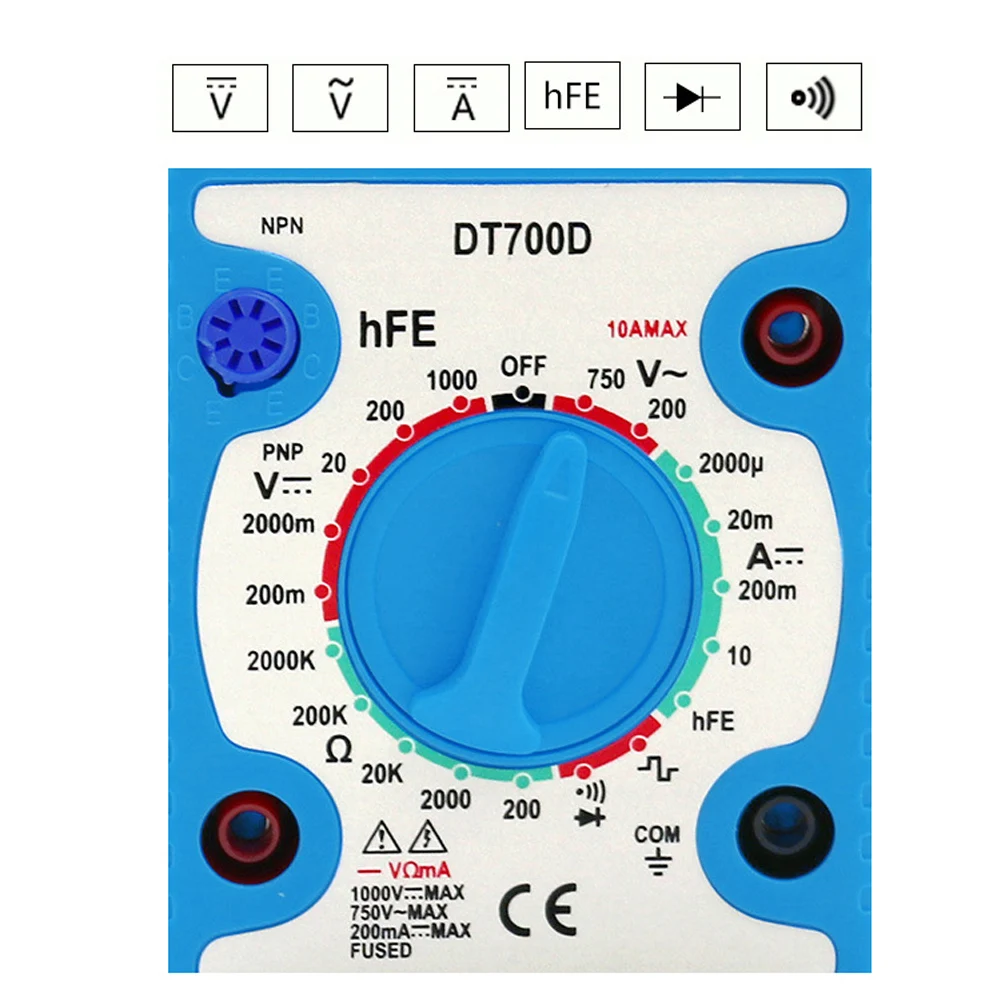 Digital Multimeter Buzzer Overload Protection Mini Wave Output Voltmeter Tester Large Screen for DC voltage AC voltage Measuring