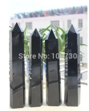YM 329 4 Nature QUARTZ CRYSTAL Obsidian WAND POINES HEALIHG
