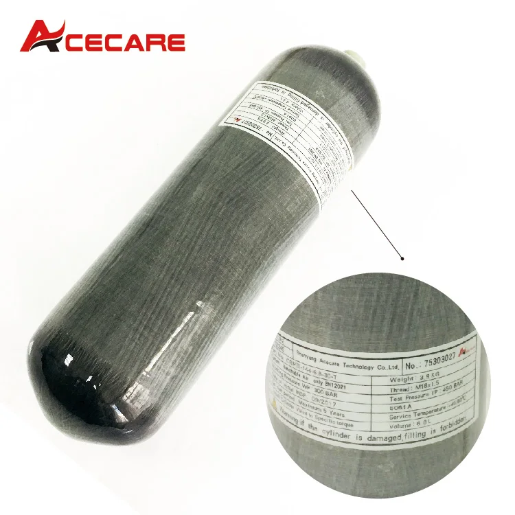 Acecare Pcp воздушный бак для пейнтбола 2L/2.17L/3L/6.8L/9L 4500psi аквалангов Hpa Pcp Кондор воздушная винтовка гранулы СО2 страйкбол пистолет - Цвет: 6.8L