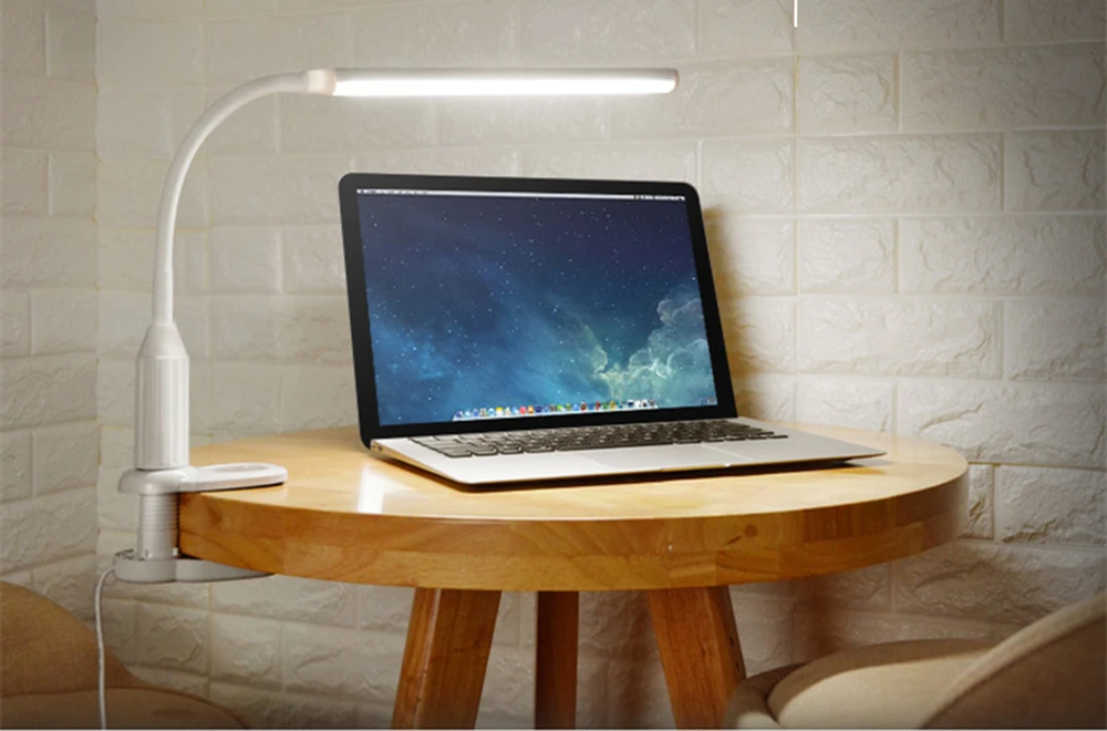 5W 24 LEDs Eye Protect Clamp Clip Light Table Lamp Stepless Dimmable Bendable USB Powered Touch Sensor Control reading desk lamp (2)