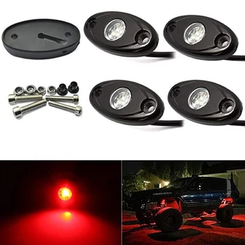 

HOT! 9W Monochrome Chassis Light Red Led Car Motorcycle For Wrangler Wheel Eyebrow Car Bottom Atmosphere Light Car Accessories