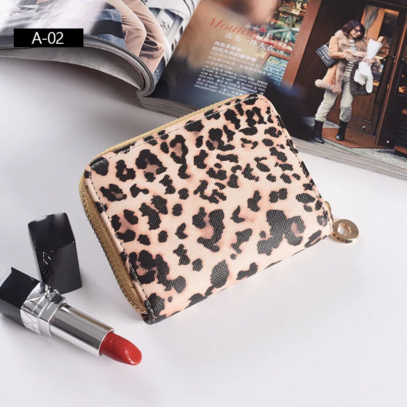 AIREEBAY женские короткие кошельки новые винтажные Модные леопардовые принты портмоне для клатч для девочек из искусственной кожи женский бумажник - Цвет: A7010Small leopard S