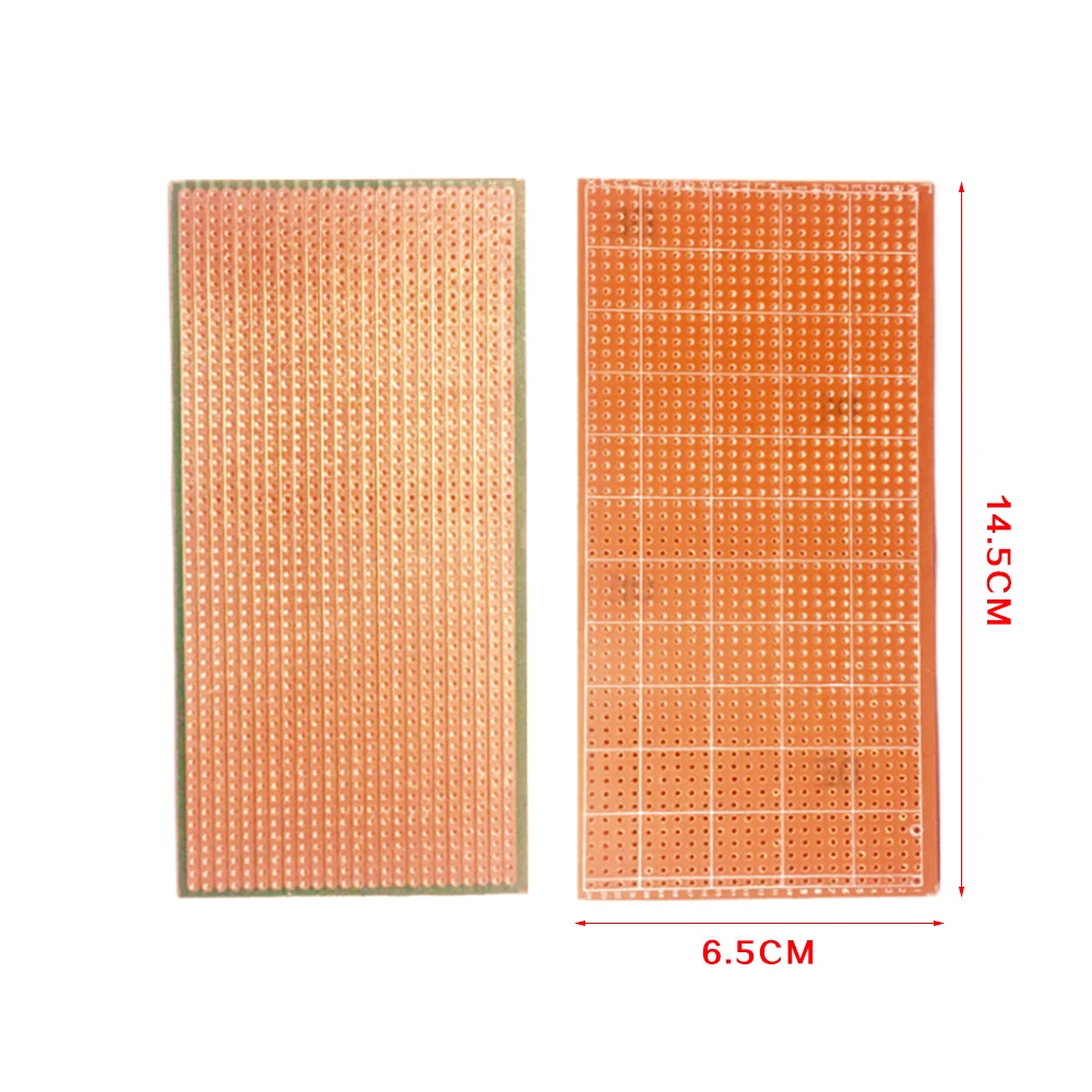 6.5x14.5cm 2.54mm 스트립 보드, 프로토 타입 인쇄 회로 PCB 보드 5 개