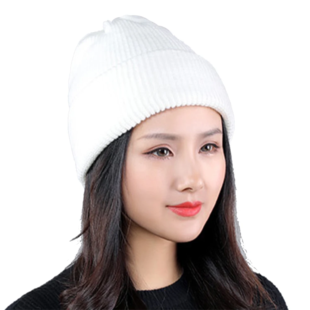 Adult Hairball Knit Hat Casual Skullies Beanies Women Men Solid Rabbit fur Cap Warm Windproof Outdoor Accessories