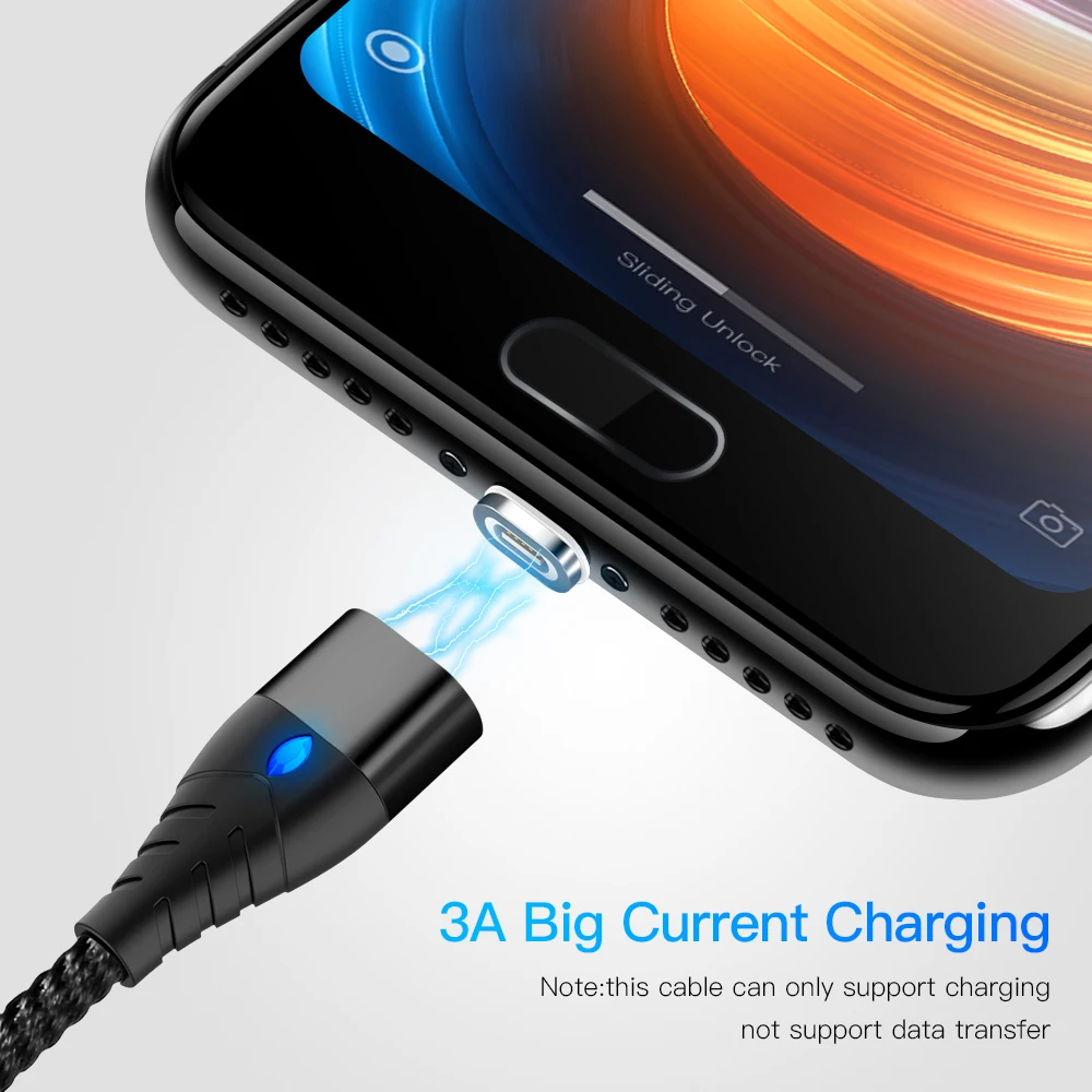 Магнитный кабель Robotsky 3A Micro usb type C, супер быстрый зарядный кабель для мобильного телефона type-C, магнитное зарядное устройство для samsung huawei