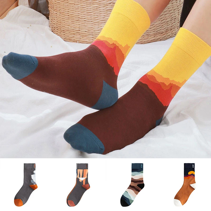 

Autumn Socks Cotton Ankle Colorful Unisex Paint Korea Harajuku Trend Women Socks Socks Men Hip Hop Cotton Unisex Streetwear Sock