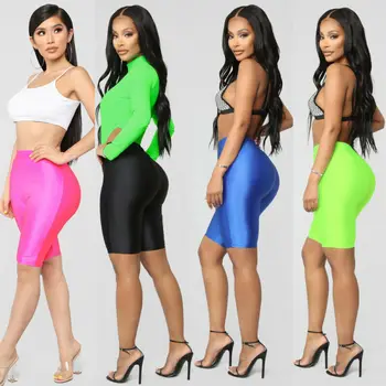 

Women Sports Shorts Running Gym Fitness Short Femme High Waist Elastic Workout Beach Slim Skinny Casual Shorts