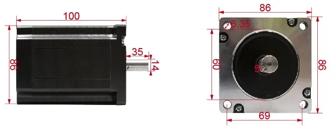 Nema 34 100 мм 6.5Nm 5A Nema34 86 мм шаговый двигатель Высокоточный двигатель для гравировального станка с ЧПУ, станок с ЧПУ, резка