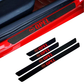 

4PCS Car Styling Carbon Fiber Door Sill Protector Stickers For Opel Astra H G J Insignia Mokka Zafira Corsa Vectra C D Antara