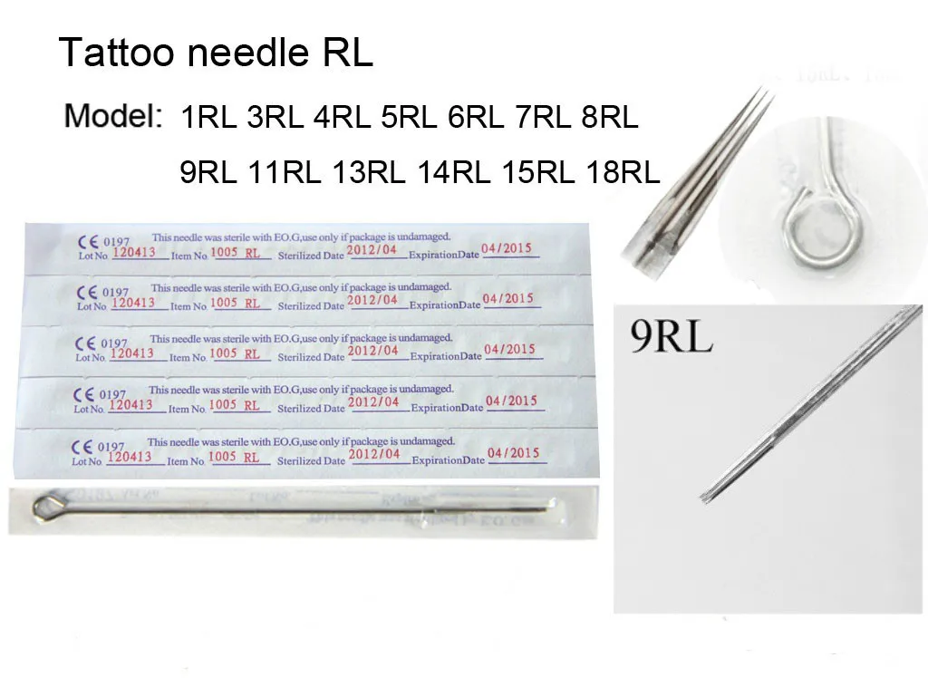 50PCS Professional Tattoo Needles RL Disposable Sterilze Tatoo Needles Round Liner Needles To Tattoo Supplies
