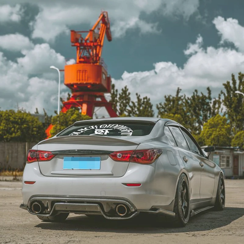

For Infiniti Q50 Spoiler High Quality ABS Material Car Rear Wing Primer Color Rear Spoiler For Nissan Infiniti Q50 Spoiler