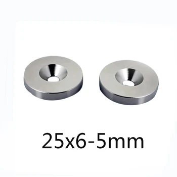 

500pcs 25x6-5 mm Neodymium Magnet Disc 25*6 mm Hole 5mm Circle Magnets 25X6-5mm Round Countersunk Magnetic 25*6-5