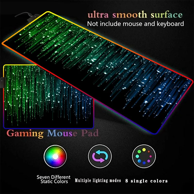 

Large Mouse Pad RGB Star Pattern Backlit LED Extended Keyboard Pad XXL Computer Notebook Gaming Accessories Gaming Mouse Pad