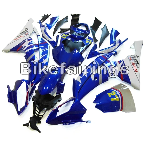 Полный комплект обтекателя Для Yamaha YZF 600 R6 2008- 09, 10, 11, 12, 13, 14, 15, 16 лет впрыска мотоциклетный кузов блеск для губ сине-белые крышка