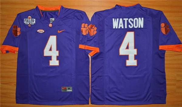 Синий Hot Clemson Tigers DeShaun Watson 4 hot sale- Orange Size S,M,L,XL,2XL,3XL Jersey - Цвет: Синий