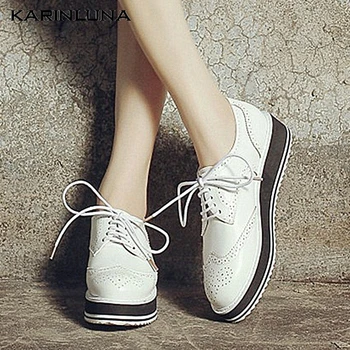 

KarinLuna 2020 Dropship Women Oxfords Flats Round Toe Flat With cross-tied Spring/Autumn Casual Woman Shoes