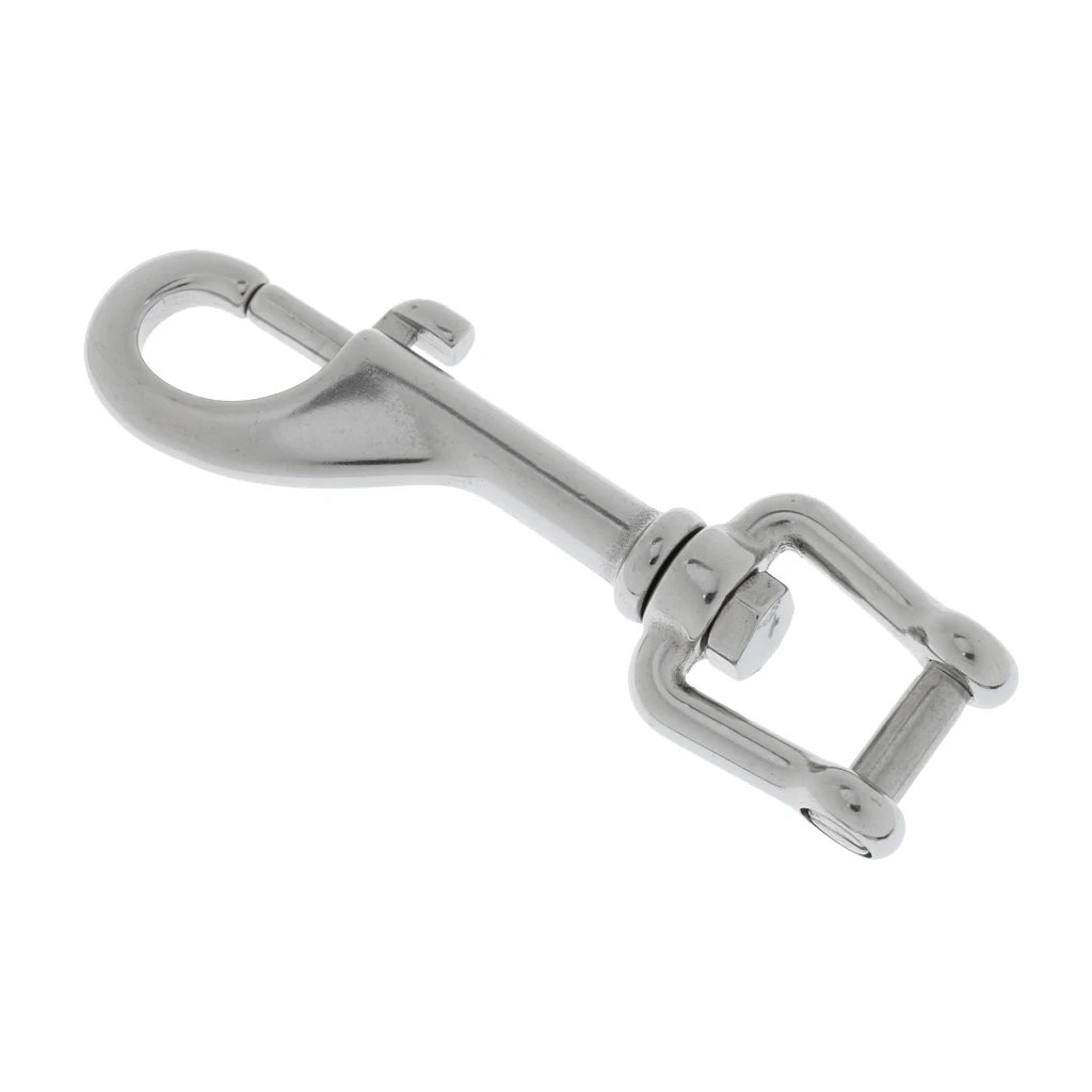 Set 2 Scuba Dive Clips - Single Ended Snap Bolt Shackle Keychain for Diving BCD Attachment - Marine 316 Stainless Steel