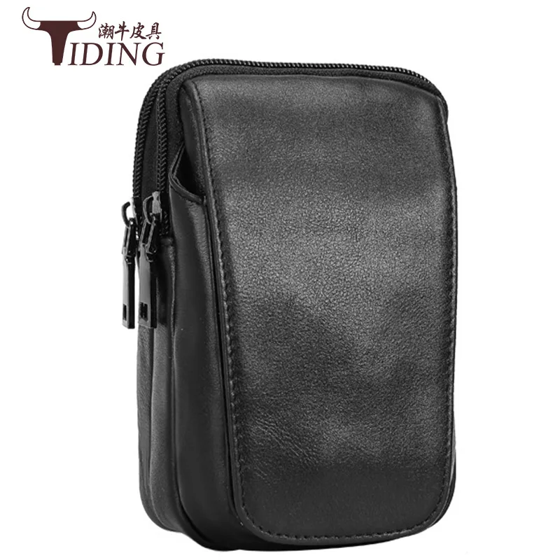

Tiding New Style Men Leather Phone Bag Business Casual Fans Multi-functional Small Waist Pack Wearable Leather Belt xiao gua bao